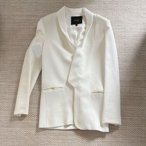 Maje Off-White Asymmetric Single-Button Blazer